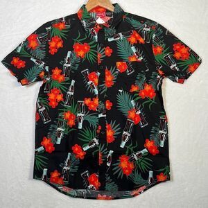 Coca-Cola Men's Soda Floral Button Up Hawaiian Shirt-Small-NWT‎